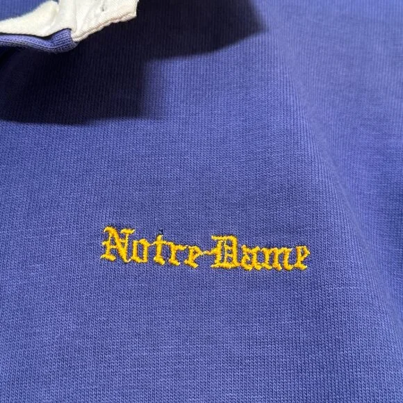 Notre Dame 80s Vintage Long Sleeve Rugby Shirt - Picture 3 of 7